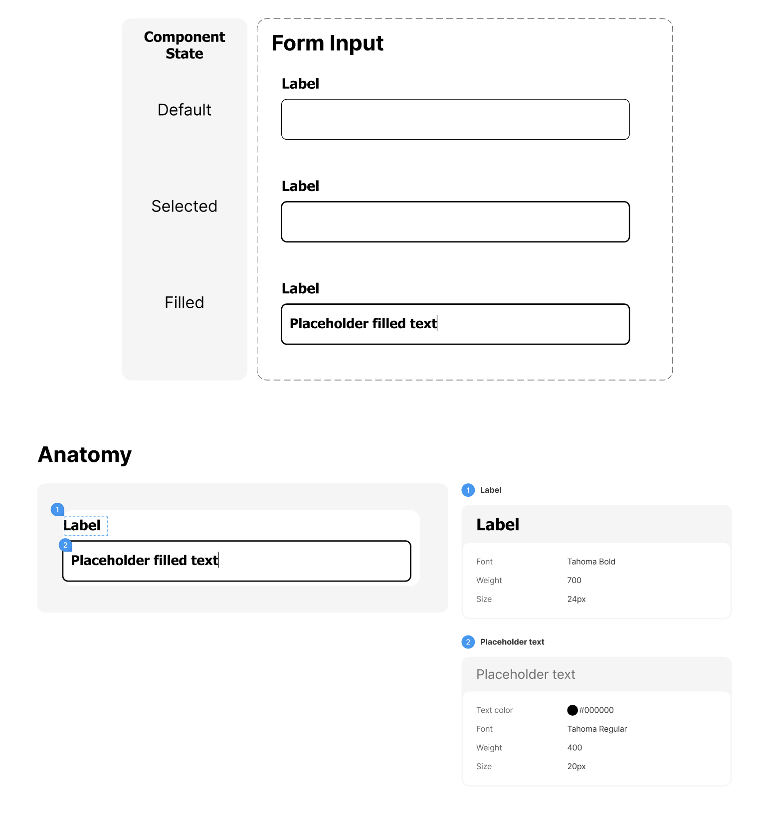 Example component for form fields