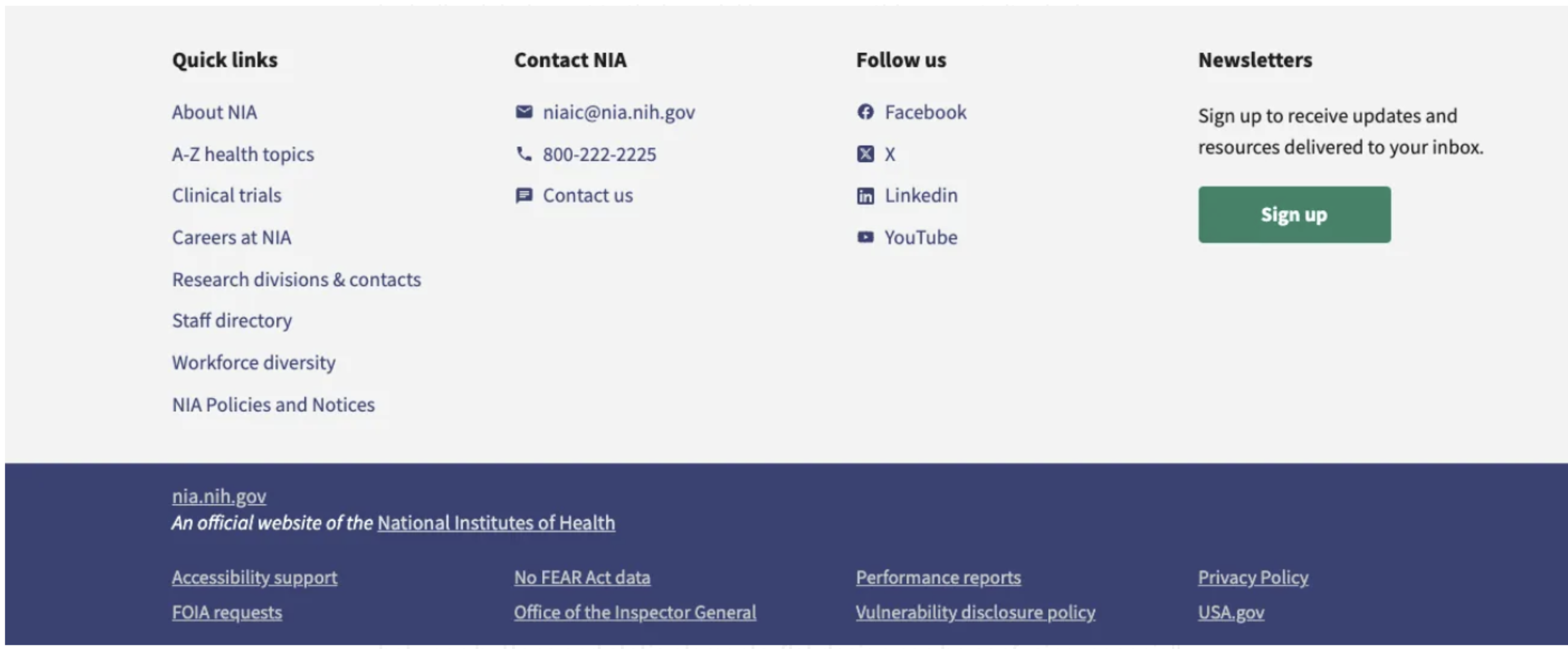 National Institute on Aging website